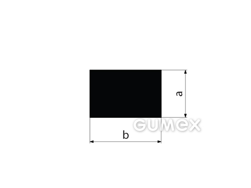 Silikónový profil obdĺžnikový, 3x50mm, 40°ShA, -60°C/+180°C, čierny